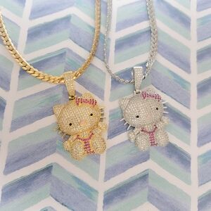 Gold and Silver Hello Kitty Pendant Necklaces